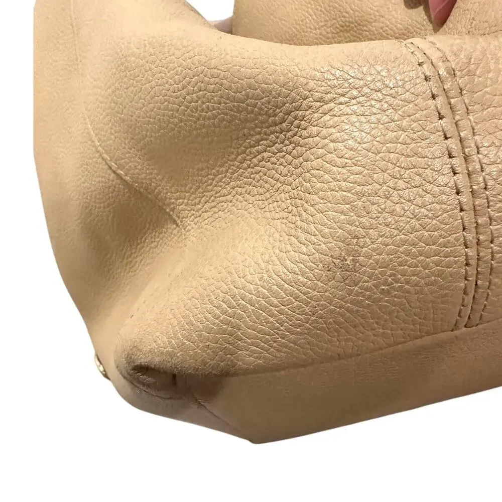 Coach Edie Pebbled Leather Shoulder Bag Tea Rose Stone